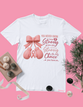 Be strong| women T-shirt pink and white