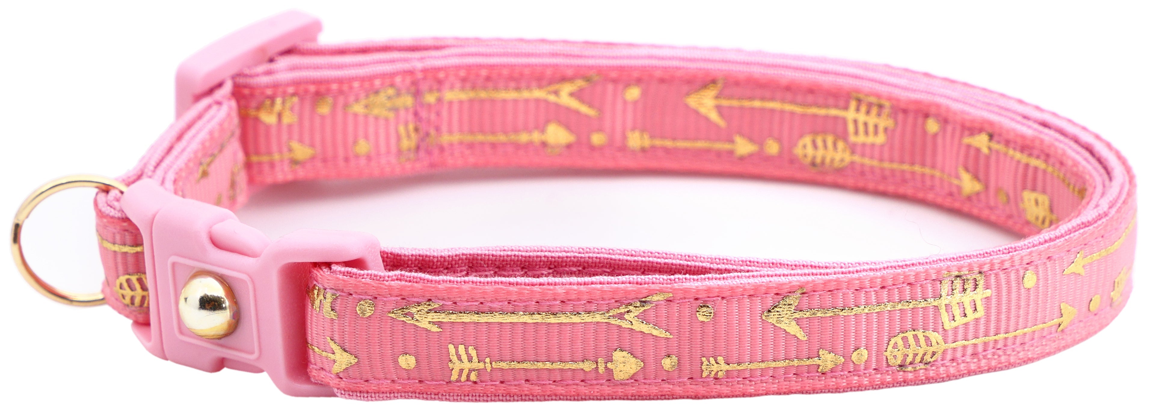 Metallic Gold Arrows Breakaway Cat Collar-27