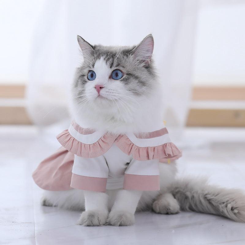Cute Summer Cat Dress With Pleated Skirt And Rabbit Ears – Melody's Shop