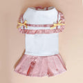 Cute Summer Cat Dress With Pleated Skirt And Rabbit Ears
