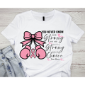 Be strong| women T-shirt pink and white blue